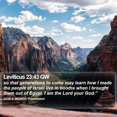 Leviticus 23:43 GW Bible Verse Image