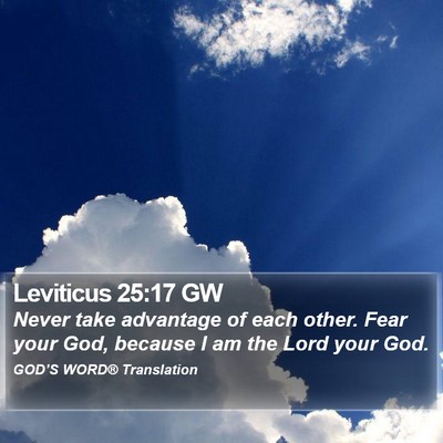 Leviticus 25:17 GW Bible Verse Image