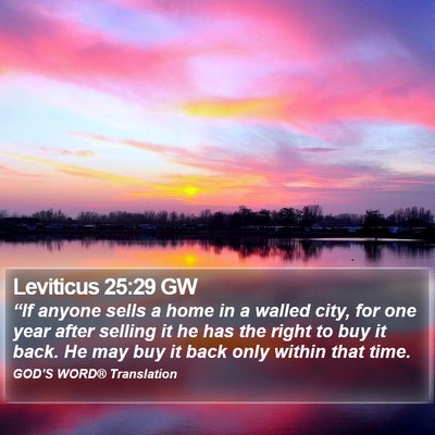 Leviticus 25:29 GW Bible Verse Image