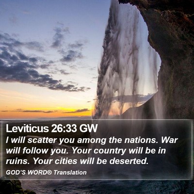 Leviticus 26:33 GW Bible Verse Image