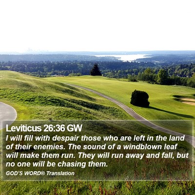 Leviticus 26:36 GW Bible Verse Image
