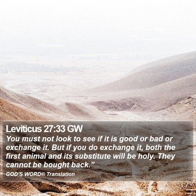 Leviticus 27:33 GW Bible Verse Image