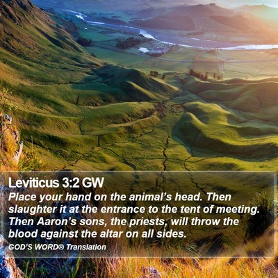 Leviticus 3:2 GW Bible Verse Image