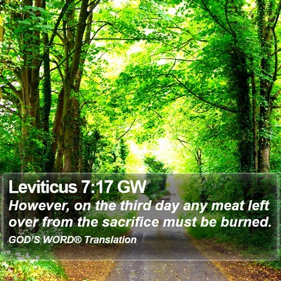 Leviticus 7:17 GW Bible Verse Image