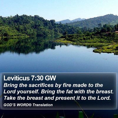 Leviticus 7:30 GW Bible Verse Image
