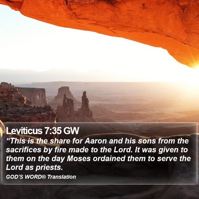 Leviticus 7:35 GW Bible Verse Image