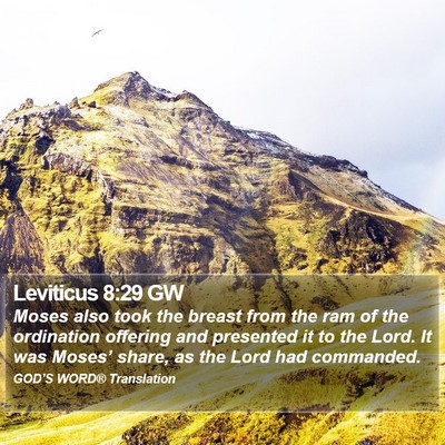 Leviticus 8:29 GW Bible Verse Image