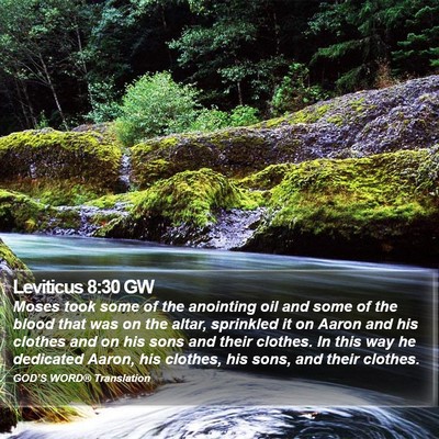 Leviticus 8:30 GW Bible Verse Image