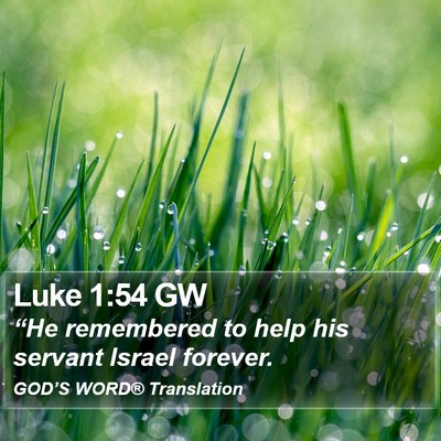 Luke 1:54 GW Bible Verse Image
