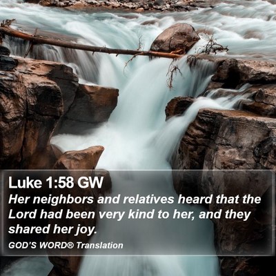Luke 1:58 GW Bible Verse Image