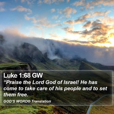 Luke 1:68 GW Bible Verse Image