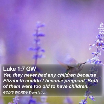 Luke 1:7 GW Bible Verse Image