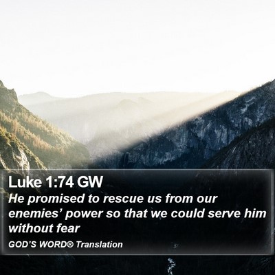 Luke 1:74 GW Bible Verse Image
