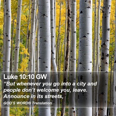Luke 10:10 GW Bible Verse Image
