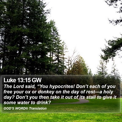 Luke 13:15 GW Bible Verse Image