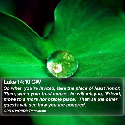 Luke 14:10 GW Bible Verse Image