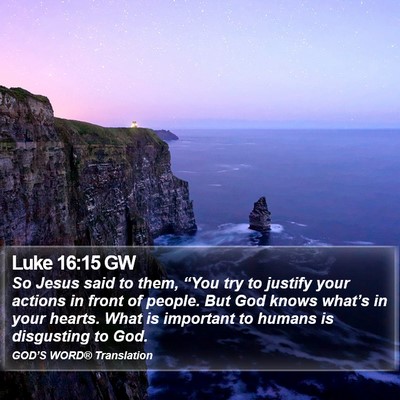 Luke 16:15 GW Bible Verse Image