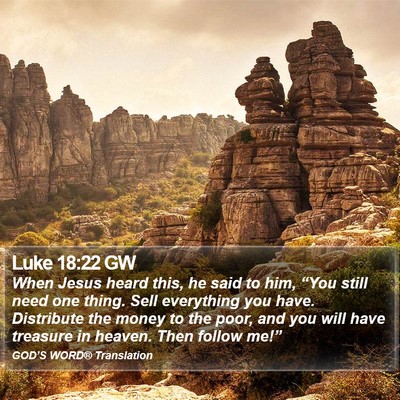 Luke 18:22 GW Bible Verse Image