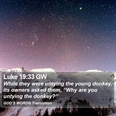 Luke 19:33 GW Bible Verse Image