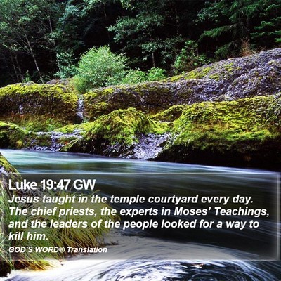 Luke 19:47 GW Bible Verse Image