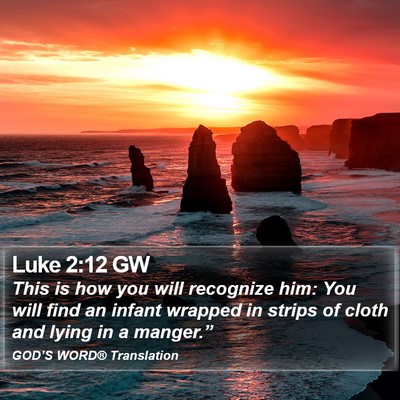 Luke 2:12 GW Bible Verse Image