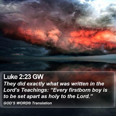 Luke 2:23 GW Bible Verse Image