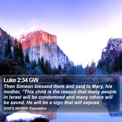 Luke 2:34 GW Bible Verse Image