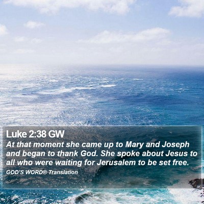 Luke 2:38 GW Bible Verse Image