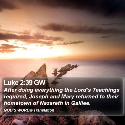 Luke 2:39 GW Bible Verse Image