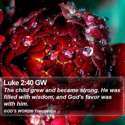 Luke 2:40 GW Bible Verse Image