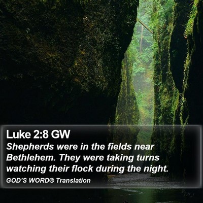Luke 2:8 GW Bible Verse Image