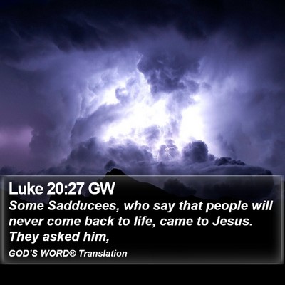 Luke 20:27 GW Bible Verse Image