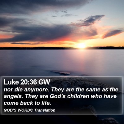 Luke 20:36 GW Bible Verse Image