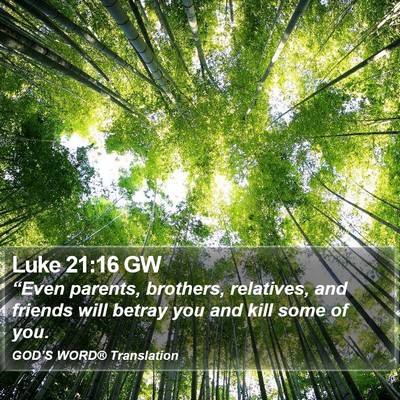 Luke 21:16 GW Bible Verse Image