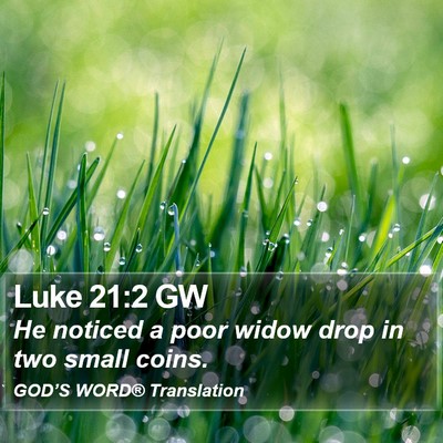 Luke 21:2 GW Bible Verse Image