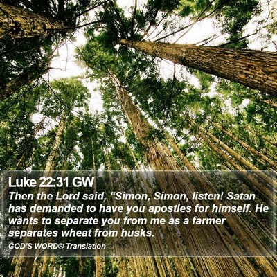 Luke 22:31 GW Bible Verse Image