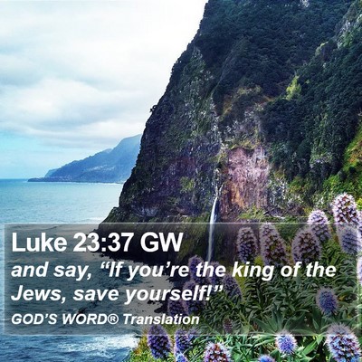 Luke 23:37 GW Bible Verse Image