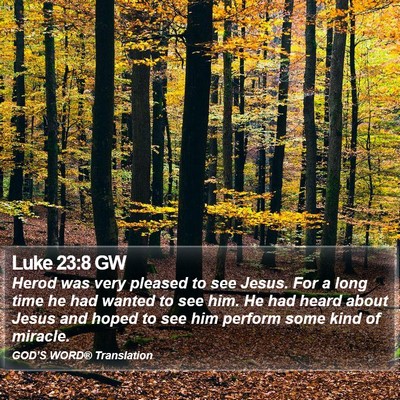 Luke 23:8 GW Bible Verse Image