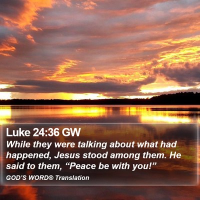Luke 24:36 GW Bible Verse Image