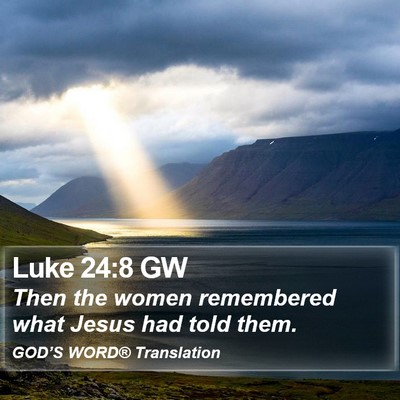 Luke 24:8 GW Bible Verse Image
