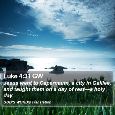 Luke 4:31 GW Bible Verse Image