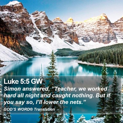 Luke 5:5 GW Bible Verse Image