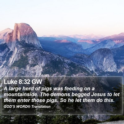 Luke 8:32 GW Bible Verse Image