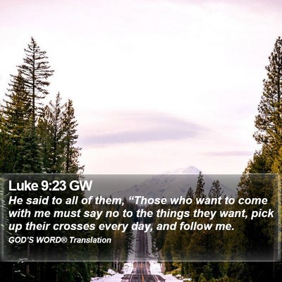 Luke 9:23 GW Bible Verse Image