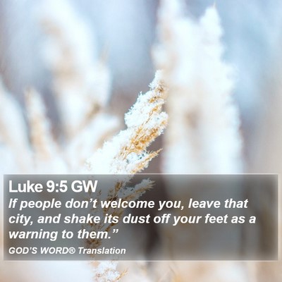Luke 9:5 GW Bible Verse Image