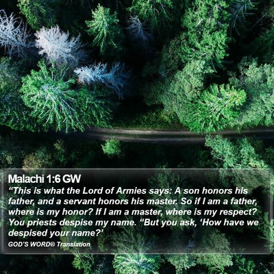 Malachi 1:6 GW Bible Verse Image