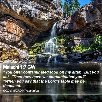 Malachi 1:7 GW Bible Verse Image