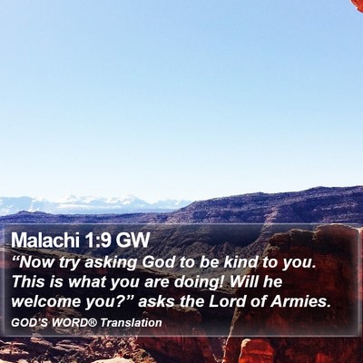 Malachi 1:9 GW Bible Verse Image