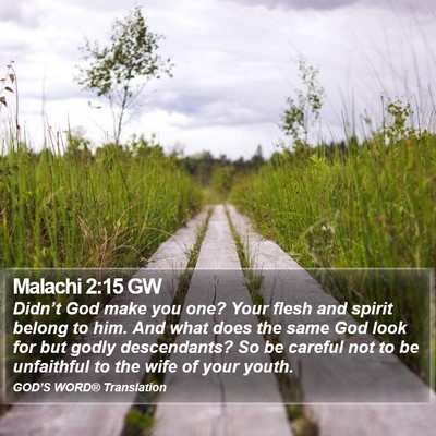 Malachi 2:15 GW Bible Verse Image