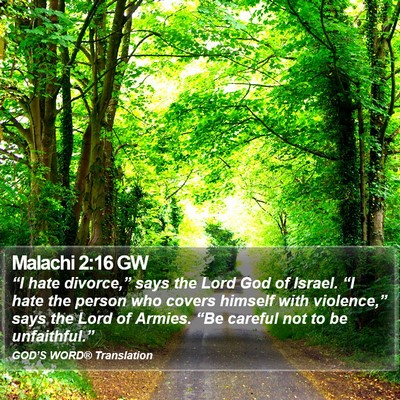 Malachi 2:16 GW Bible Verse Image